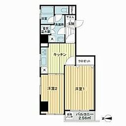 ライオンズマンション三田 6階2Kの間取り