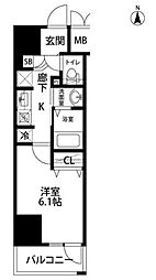 Rising Place Kameido 15階1Kの間取り