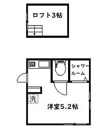アーバンプレイスシャンゼリゼ 2階ワンルームの間取り