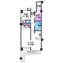 南海住吉清水丘グリーンコート 1SLDKの間取図画像