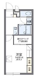 レオパレスウェルシー 1Kの間取図画像