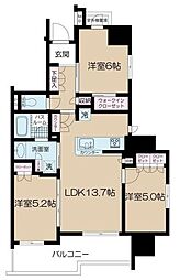 パレステージ本川越 3LDKの間取図画像