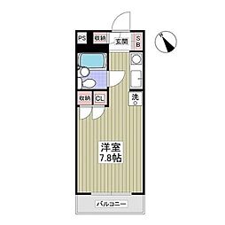 リュミエ堀之内 ワンルームの間取図画像