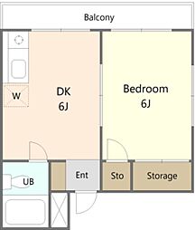 ソフィア西八王子 3階1DKの間取り