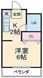 グランドメゾン本中山 1Kの間取図画像
