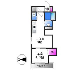 近鉄大阪線 弥刀駅 徒歩8分の賃貸アパート 2階1LDKの間取り
