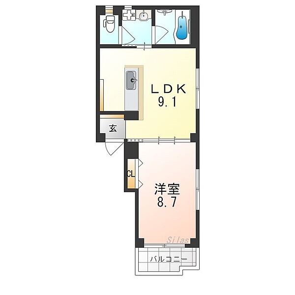 レジェンド　フィールド ｜大阪府堺市北区北長尾町４丁(賃貸マンション1LDK・3階・40.33㎡)の写真 その2