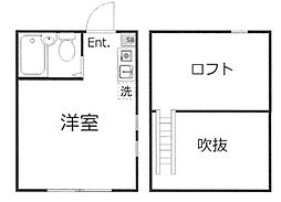 ユナイト矢向F・スペンサー 2階ワンルームの間取り