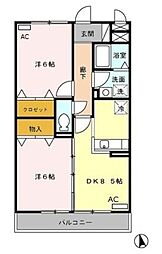 リヴェール 2DKの間取図画像