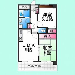 グレースコート 2LDKの間取図画像