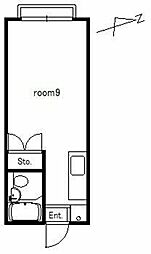 エステート西台 1階ワンルームの間取り
