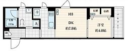 Fullea本町 1DKの間取図画像