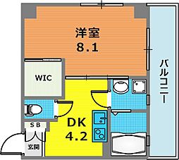 セレブコートII 2階1DKの間取り