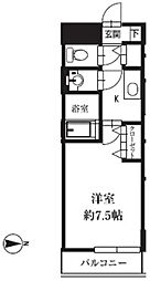 HF銀座レジデンスEAST2 1Kの間取図画像