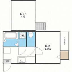ベネフィスタウン箱崎東1 1Kの間取図画像