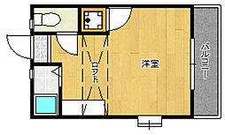 サウスウイング21 ワンルームの間取図画像