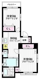 藤本邸 2階2DKの間取り