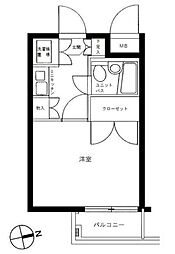 メインステージ大森海岸 1Kの間取図画像