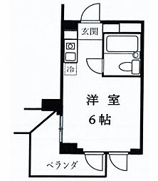 東村山ペガサスビル ワンルームの間取図画像