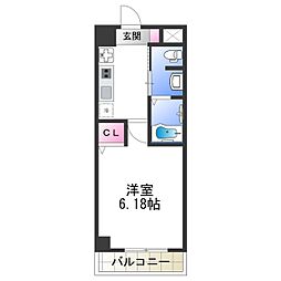 グランパシフィック聖天坂 1Kの間取図画像