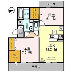 アデウウーノ 2SLDKの間取図画像