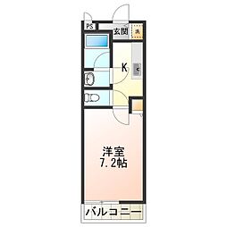 エメロード吉見 1Kの間取図画像
