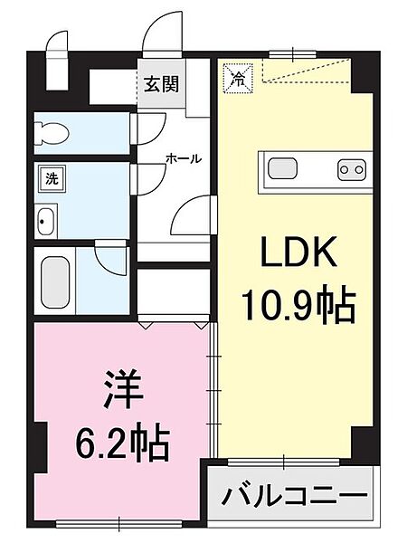 リバーインイースト 307｜新潟県長岡市宮関２丁目(賃貸マンション1LDK・3階・40.75㎡)の写真 その2