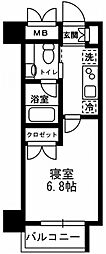 レジディア月島3 1Kの間取図画像