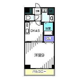 メゾン材木町 1DKの間取図画像