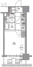 プレジリア人形町 7階1Kの間取り