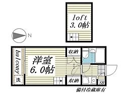 ジュネパレス千葉11 1Kの間取図画像