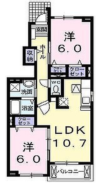 ＫａＫａ・ニーク ｜大阪府堺市中区福田(賃貸アパート2LDK・1階・55.42㎡)の写真 その2