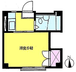フラワーハイツ 1Kの間取図画像