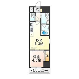 ベラジオ雅び京都円町駅前 2階1DKの間取り