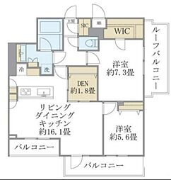 La Perla Meguro-HigashiyamaII 2LDKの間取図画像