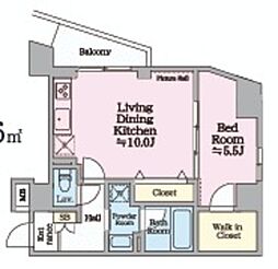 アイル イマージュ押上イースト 3階1LDKの間取り