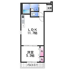 ＣＡＳＡ・ＣＯＭＦＯＲＴ 3階1LDKの間取り