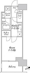 カナルフロント芝浦 1Kの間取図画像