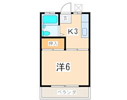 ハイツユニバースB 1Kの間取図画像