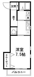 メゾンフラワー 1Kの間取図画像