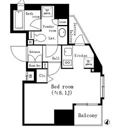 アーバネックス神保町 8階1Kの間取り