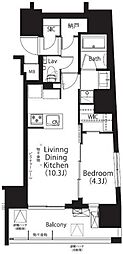 フレンシア四谷左門町 1LDKの間取図画像