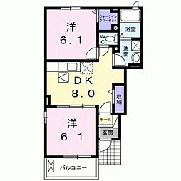 プチッタプチ2 2DKの間取図画像