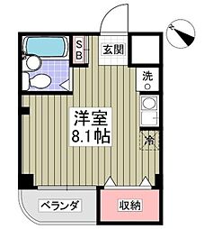 R.グレイスヒガシヤマ ワンルームの間取図画像