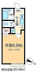 エルマーナ瑞江 1Kの間取図画像