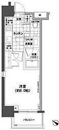 パークハビオ人形町 1Kの間取図画像