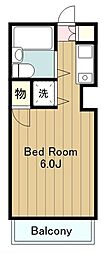 ウィステリア多摩センター 6階ワンルームの間取り