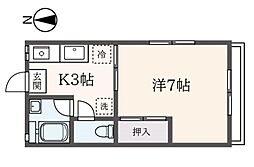 ファミーユ 1Kの間取図画像