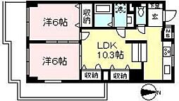 プレステージ2 2LDKの間取図画像
