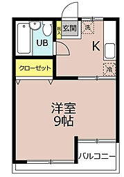 サンライズ上福岡 1Kの間取図画像